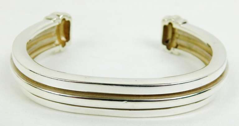 1995 Tiffany & Co. Sterling Ribbed Cuff Bracelet