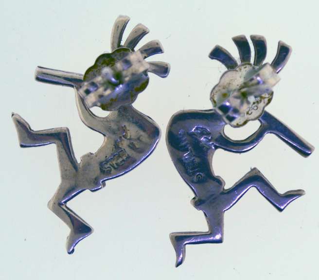 Sterling Silver Kokopelli Native American Earrings