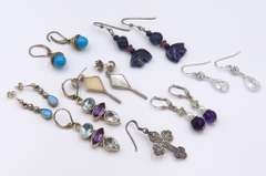 Group Lot of Vintage Sterling Silver Earrings