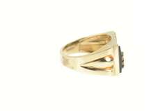 10K Yellow Gold Squared B Monogram Black Onyx Diamond Ring