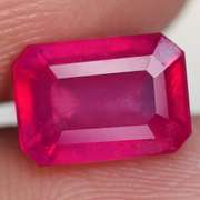 Amazing 2.72ct reddish pink emerald cut Ruby