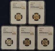 Lot Of 5 1950-D 5C NGC MS65