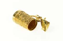 18K Yellow Gold 3D Traditional German Beer Stein Embossed Cuff Links