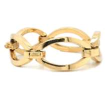 Spectacular 18kt Yellow gold Polished Marquise Shaped Five Link Bracelet