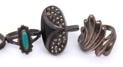 Group Lot of Vintage Sterling Silver Rings