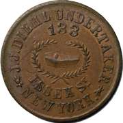 1863 J J Diehl N Y Undertaker Civil War Store Card