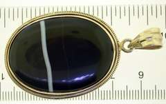 Sterling Silver Oval Black Sardonyx Pendant
