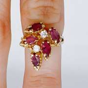 14kt Gold, Ruby, & Diamond Cocktail Ring