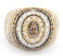 Powerful Chocolate Diamond and White Diamond Dome Ring in White Gold