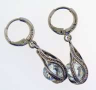 Sterling Silver Crystal Dangle Earrings