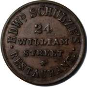 1863 EDWD Schultz s. NY City NY Restaurant Civil War Store Card.