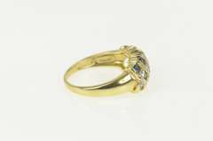 14K Yellow Gold Ornate Sapphire Diamond Statement Band Ring