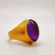 21kt Solid Yellow Gold & Amethyst Cocktail Ring