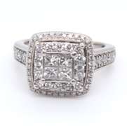 Dazzling White Gold 3.50cts Diamond Wedding Set