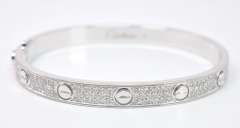 Incredible 18K White Gold Pave Diamond Bracelet