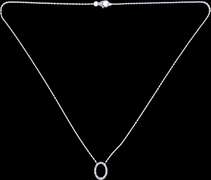 Sophisticated 18kt White Gold Necklace With Oval Diamond Pendant