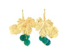 Majestic 18kt Green Onyx Maple Leaf Dangle Earrings