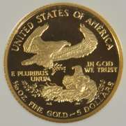Scarcer 1988-P Proof $5 Gold Eagle. NGC PF69 ULTRA CAMEO