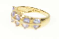 14K Yellow Gold Trillion Tanzanite Geometric Wedding Band Ring
