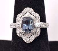 Delightful Spinel & Diamond Ring, Platinum