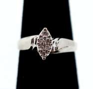 Cushioned 10k White Gold Diamond Cluster Ring
