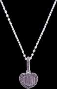 Charming 18kt White Gold Necklace With Heart Shaped Diamond Pendant