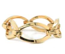 Spectacular 18kt Yellow gold Polished Marquise Shaped Five Link Bracelet