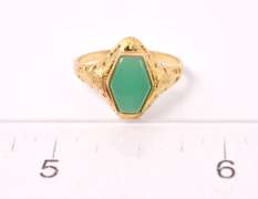 Gorgeous Green Gemstone Ring in Yellow Gold