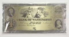 $4 Bank Of Washington - North Carolina - 154.3 G .925 Sterling Silver Art Bar