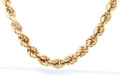 Elegant Yellow Gold Rope Chain Necklace