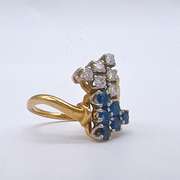 14kt Gold, Blue Sapphire, & Diamond Ring