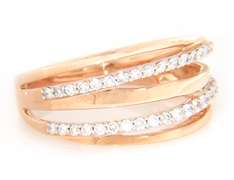 Lovely Rose Gold Diamond Multi Row Band