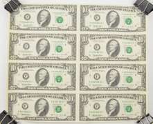 Lot (8) 1995 Star Error $2 Atlanta, GA United States FRN Uncut Sheet