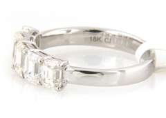 Romantic 18kt White Gold 2ctw Emerald Cut Diamond Five Stone Band