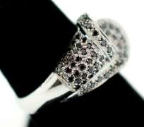 Elegant Black & White Diamond Ring in 14kt Gold