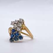 14kt Gold, Blue Sapphire, & Diamond Ring