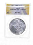 MS63 1887 Morgan Silver Dollar - VAM-12A DDO - Top 100 - Graded ANACS