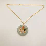 14kt Yellow Gold Jade Pendant Necklace