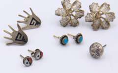 Vintage Lot of 5 Sterling Silver Earrings