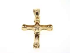 Perfect 10k Gold Cross Pendant with Diamond Core