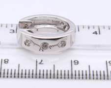 Attractive White Gold 3 Stone Diamond oval Huggies