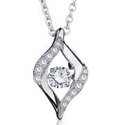 Dancing Stone Move Your Eye 925 silver Necklace