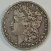 Boldly-defined 1892-S Morgan Silver Dollar. Key date