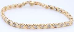 Fantastic Yellow Gold Diamond X Bracelet
