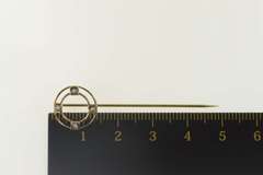 10K Yellow Gold Victorian Seed Pearl Geometric Circle Round Stick Pin