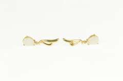14K Yellow Gold Pear Natural Opal Diamond Accent Dangle Earrings