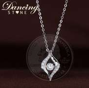Dancing Stone Move Your Eye 925 silver Necklace