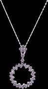 Unique 18kt White Gold Necklace Circle Diamond Pendant