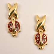 FunEnamelled Lady Bug Earrings