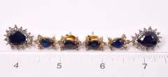 Sensational 22.45CTW Sapphire & 2.08CTW Diamond  Earrings in Gold Plated Sterling Silver
